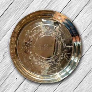 Brass Puja Thali – Plain Round for Daily Puja_Main Image