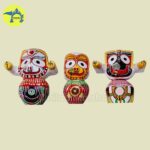 Stunning Wooden Lord Jagannath, Balabhadra & Subhadra Idol for Puja_Main Image